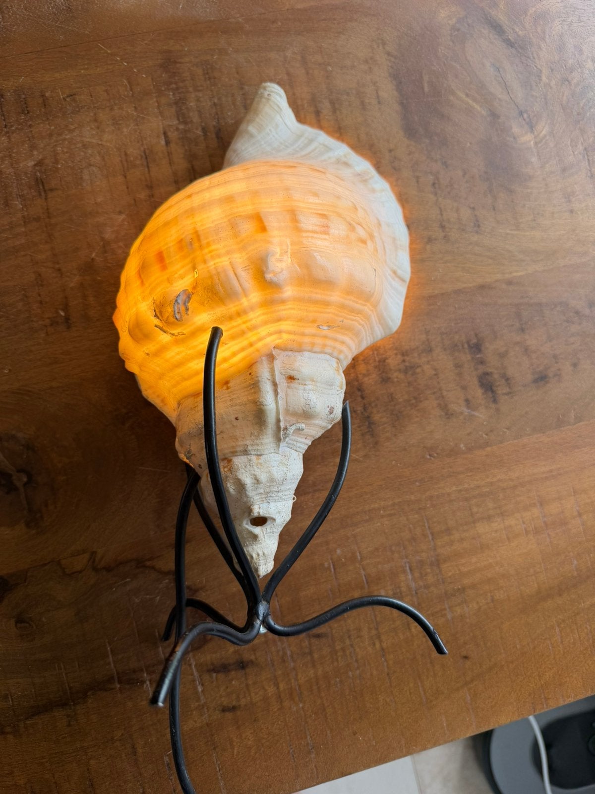 Vintage schelplamp, Ophalen of Verzenden, Zo goed als nieuw