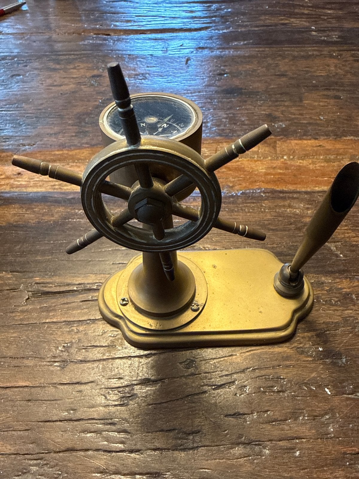 Boot Bureau Decoratie: Stuurwiel, Kompas & Penhouder, Ophalen of Verzenden