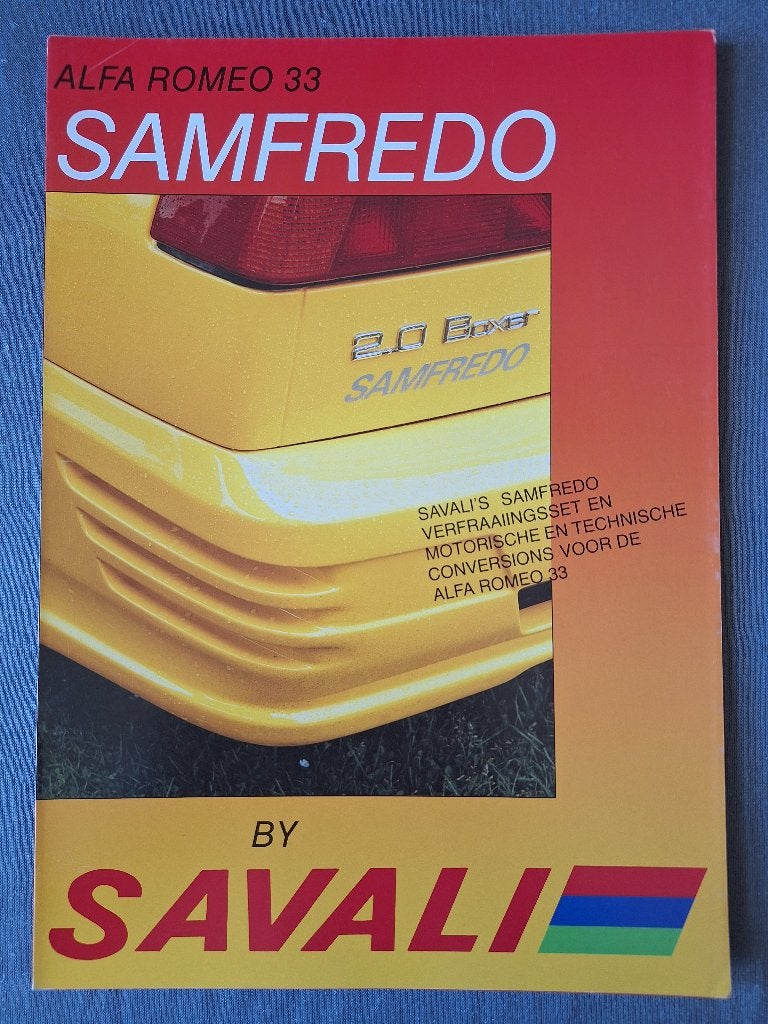 Brochure ALFA ROMEO 33 SAMFREDO by Savali - NL., Boeken, Auto's | Folders en Tijdschriften, Zo goed als nieuw, Alfa Romeo, Verzenden