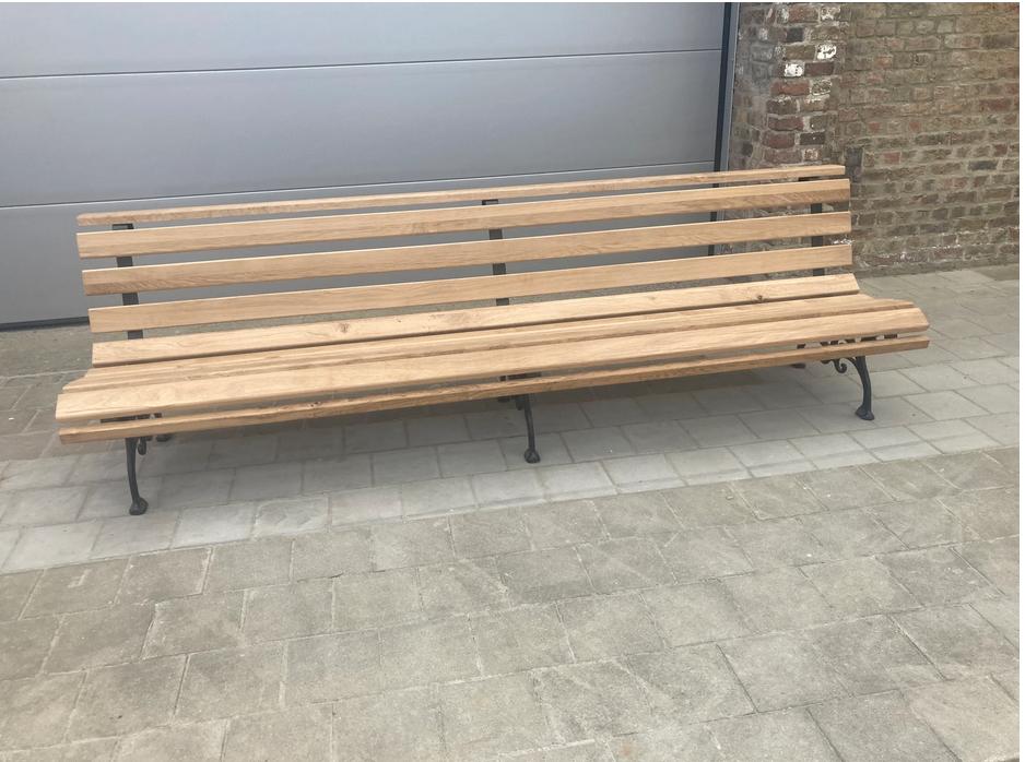 tuinbank Eikenhout Lengte: 2,70 m, Ophalen, Gebruikt, Rotan