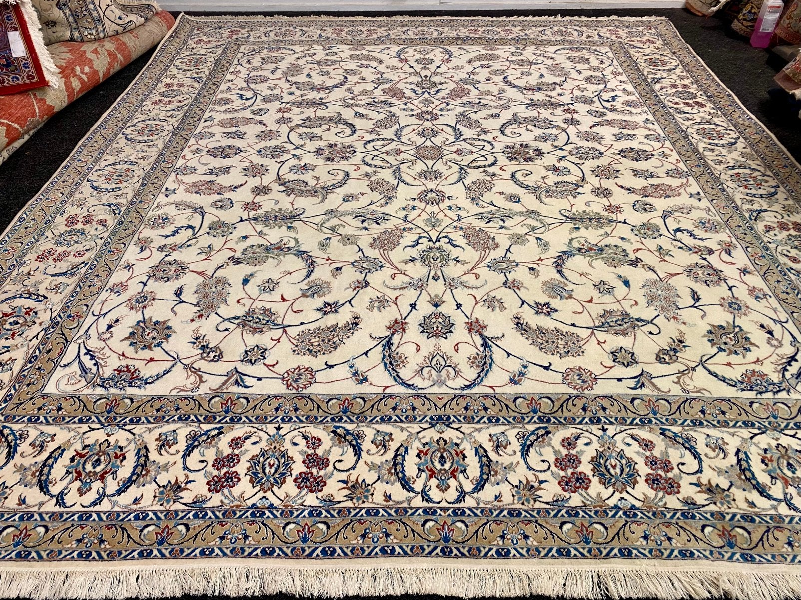 Mooi origineel handgeknoopt Perzische nain tapijt ), ., 200 cm of meer, Ophalen of Verzenden, Zo goed als nieuw