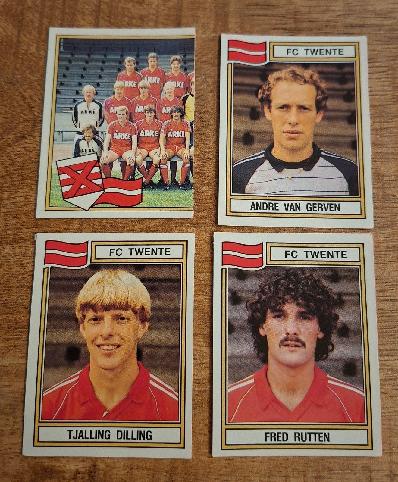 FC Twente Panini Voetbal Plaatjes 1983 (knip) - 4 Stuks, Ophalen of Verzenden, Gebruikt, F.C. Twente, Poster, Plaatje of Sticker