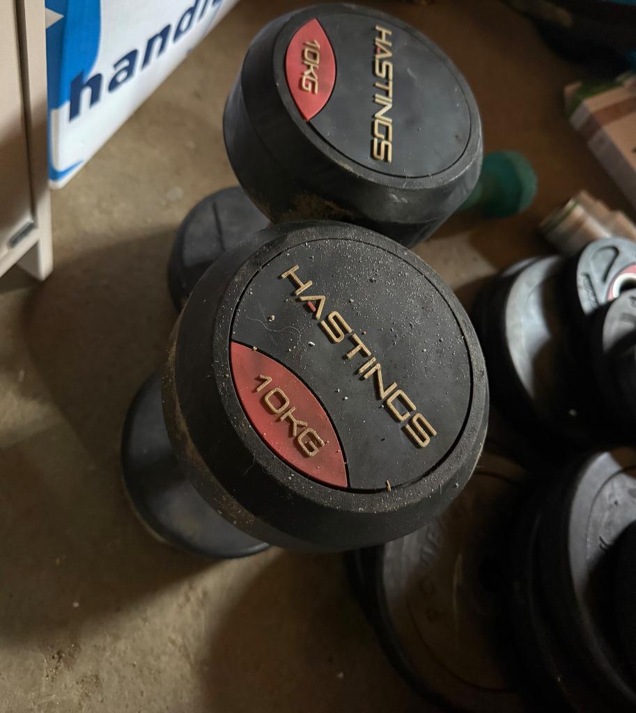 10kg dumbbells hastings set, Ophalen, Gebruikt, Benen, Dumbbell