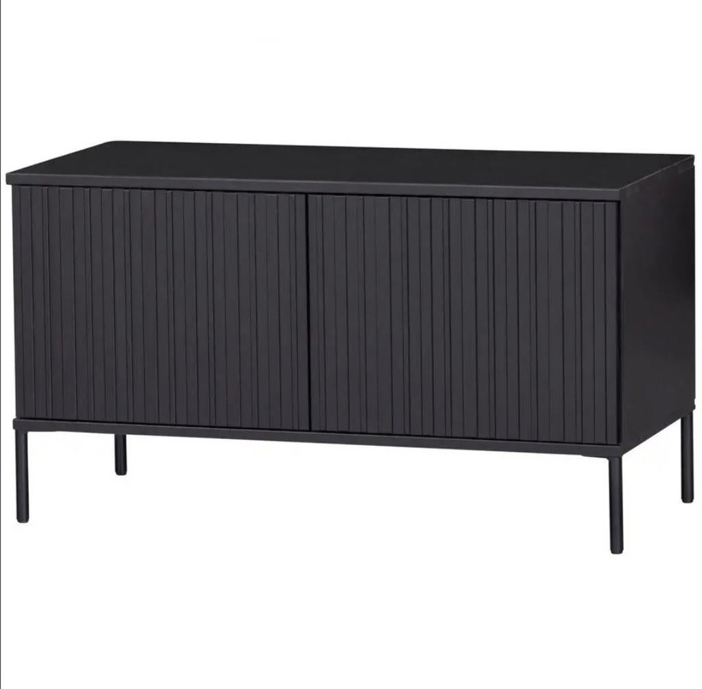Woood New Gravure Tv meubel Grenen - Zwart - 100cm, Huis en Inrichting, Kasten | Televisiemeubels, Ophalen, -, -, Nieuw