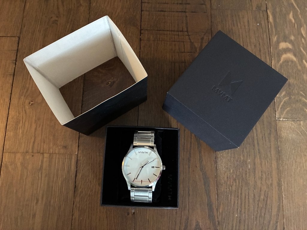 MVMT heren horloge met RVS band - Quartz / Analoog / Datum !, Overige merken, Staal, Staal, Verzenden