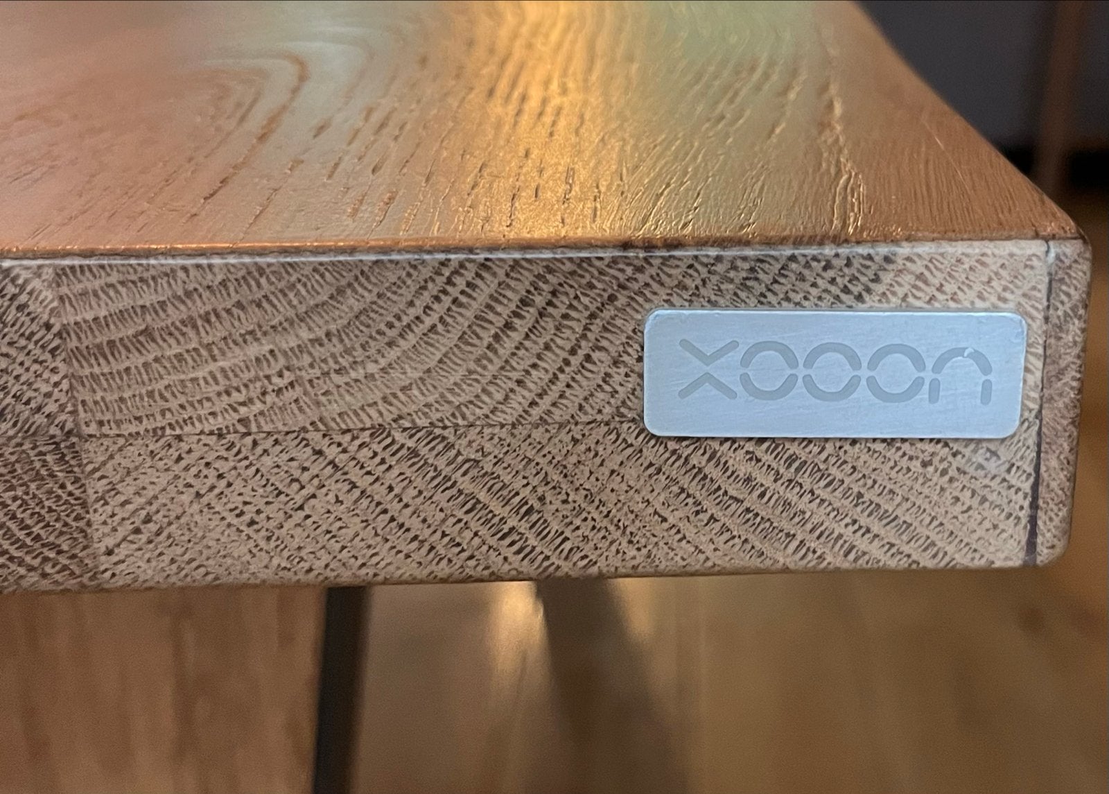 Xooon eettafel eikenhout met metalen onderstel, Ophalen, Gebruikt, 200 cm of meer, 50 tot 100 cm