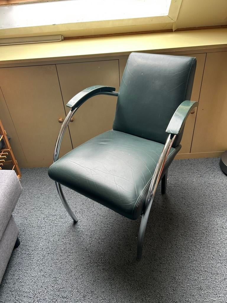 Gelderland fauteuil 4x, Ophalen, Gebruikt, 50 tot 75 cm, Leer