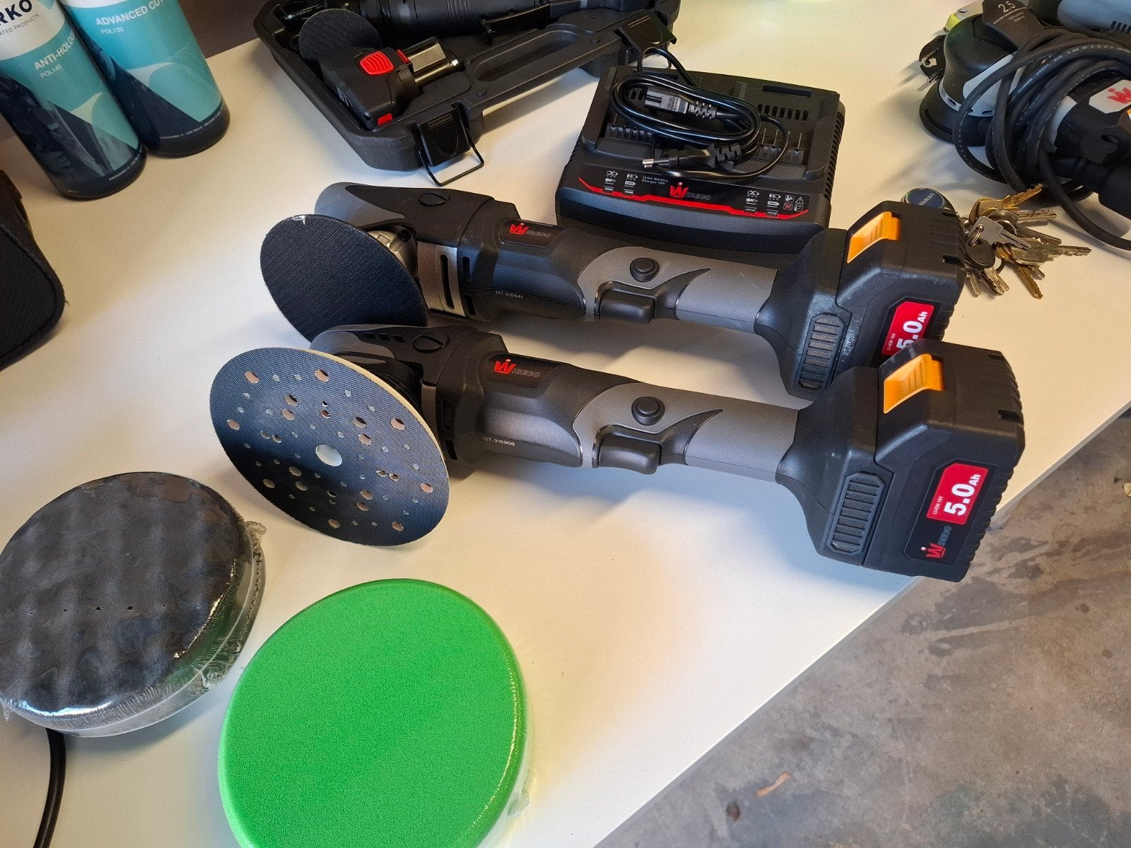 Wibeco Professionele Polijstmachines op accu Set (Excentris, Ophalen, Zo goed als nieuw