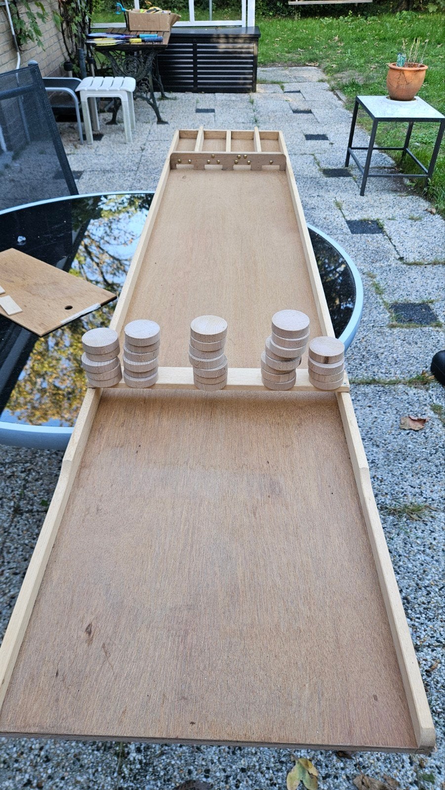 Sjoelbak van onbewerkt hout - Gebruikt, Ophalen, Gebruikt