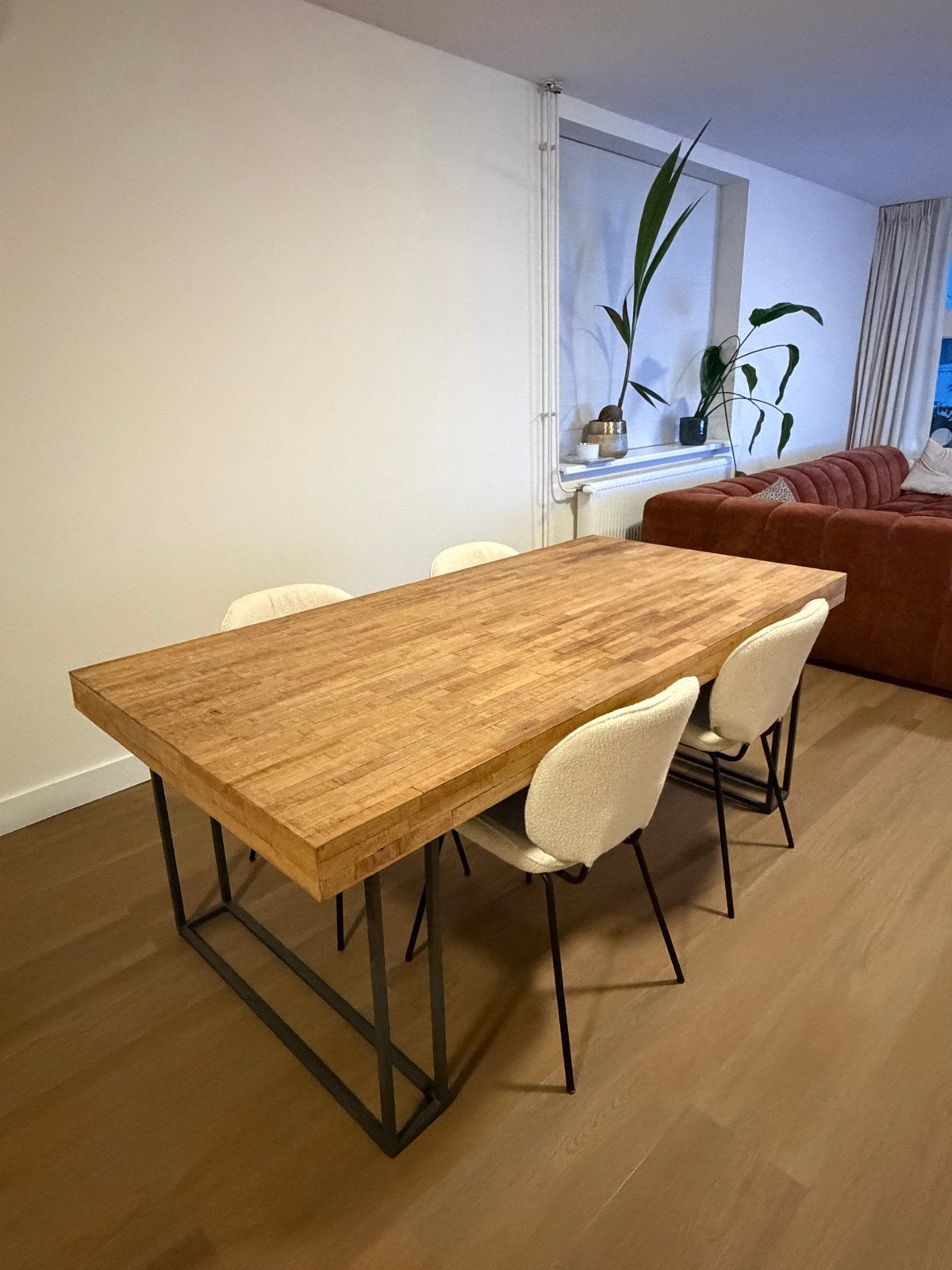 Robuuste Mango Houten Eettafel 100x200 cm, Huis en Inrichting, Tafels | Eettafels, Ophalen, Gebruikt, 50 tot 100 cm, Vijf personen of meer