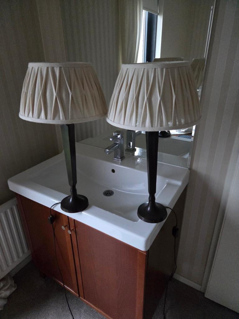 Set van 2 elegante tafellampen met geplooide kap, Ophalen