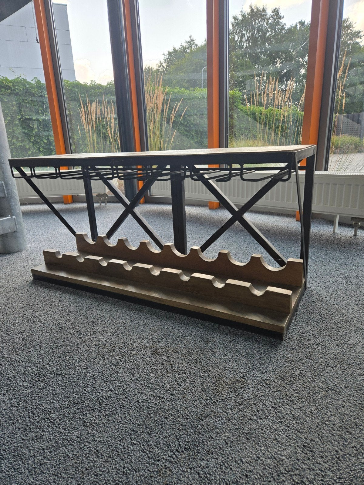 Wijnrek met glazenhouder - 100x48x38 cm, Ophalen of Verzenden