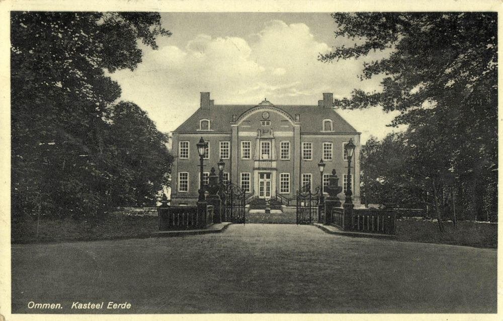OMMEN, Kasteel Eerde (1934) Ansichtkaart, Ophalen of Verzenden, 1920 tot 1940, Gelopen, Overijssel