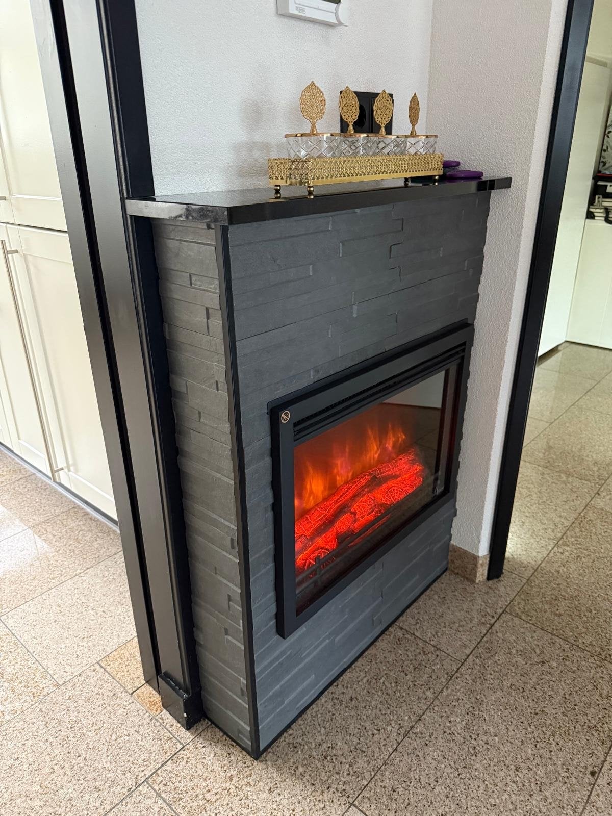 Elektrische haard met afstandbediening en verwarming optie, Huis en Inrichting, Ophalen, Gebruikt, Vrijstaande haard, Elektrische haard