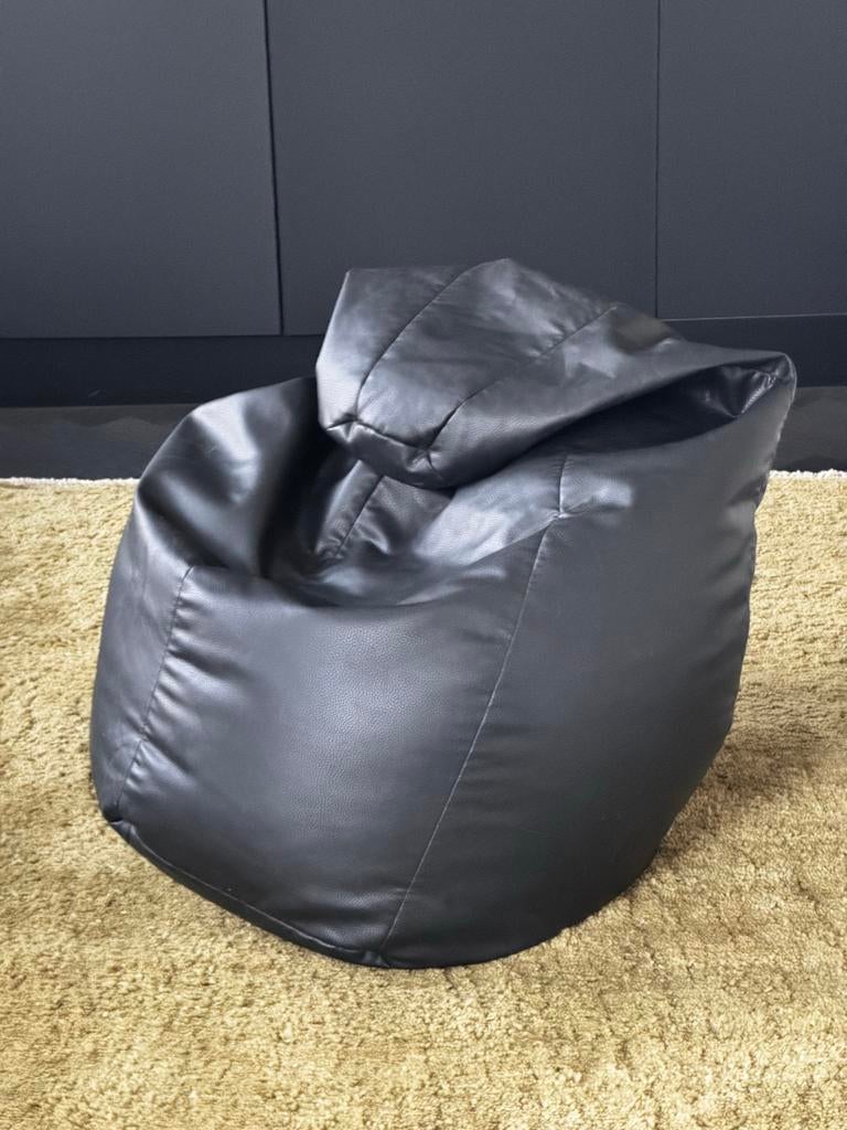 Zanotta Sacco leren zitzak, Huis en Inrichting, Zitzakken, Ophalen, Gebruikt, Zwart, Zitzak