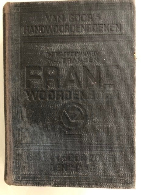 Oud frans-nederlands handwoordenboek uit 1937, Ophalen of Verzenden, Drs. F.P.H. Prick van Wely.