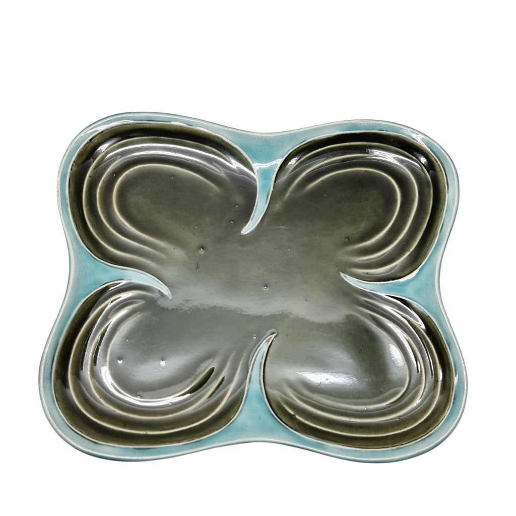 Vintage Art Nouveau stijl aardewerken schaal van Fives-Lille, Ophalen of Verzenden