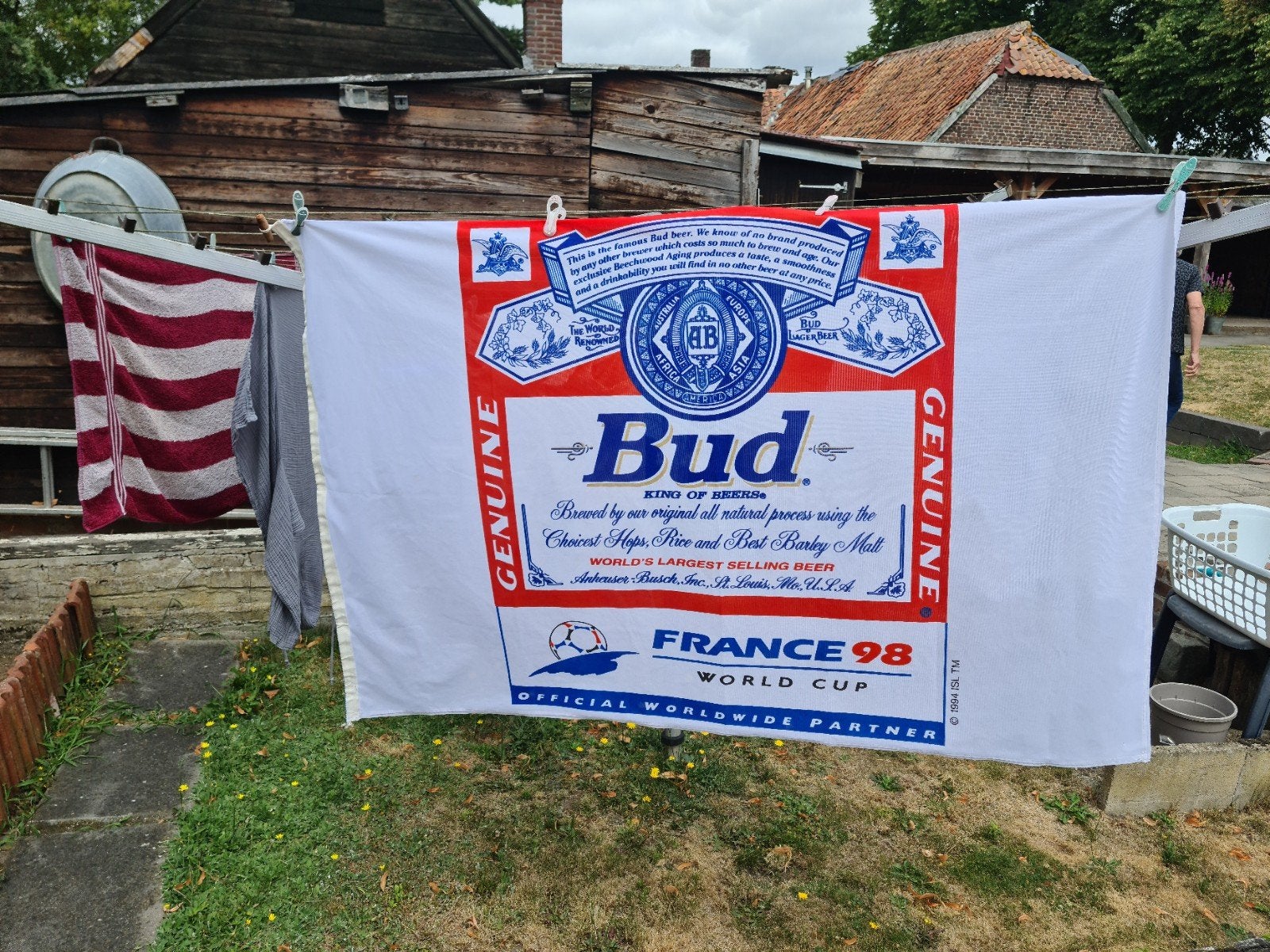 Te Koop Budweiser vlag, Ophalen, Reclamebord, Plaat of Schild, Overige merken
