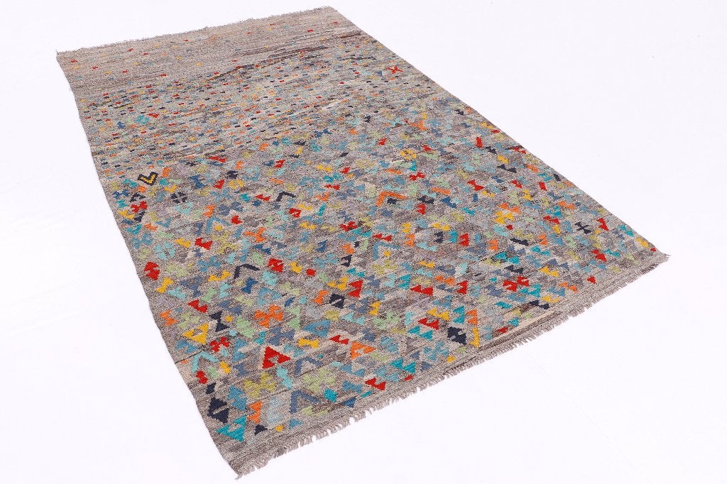 Mist Symphony Kelim 296x202 cm – Handgeweven Wol, Ophalen, 150 tot 200 cm, Geel, Anatolisch  Afghaans Handgeweven  Wol  Luxe interieur