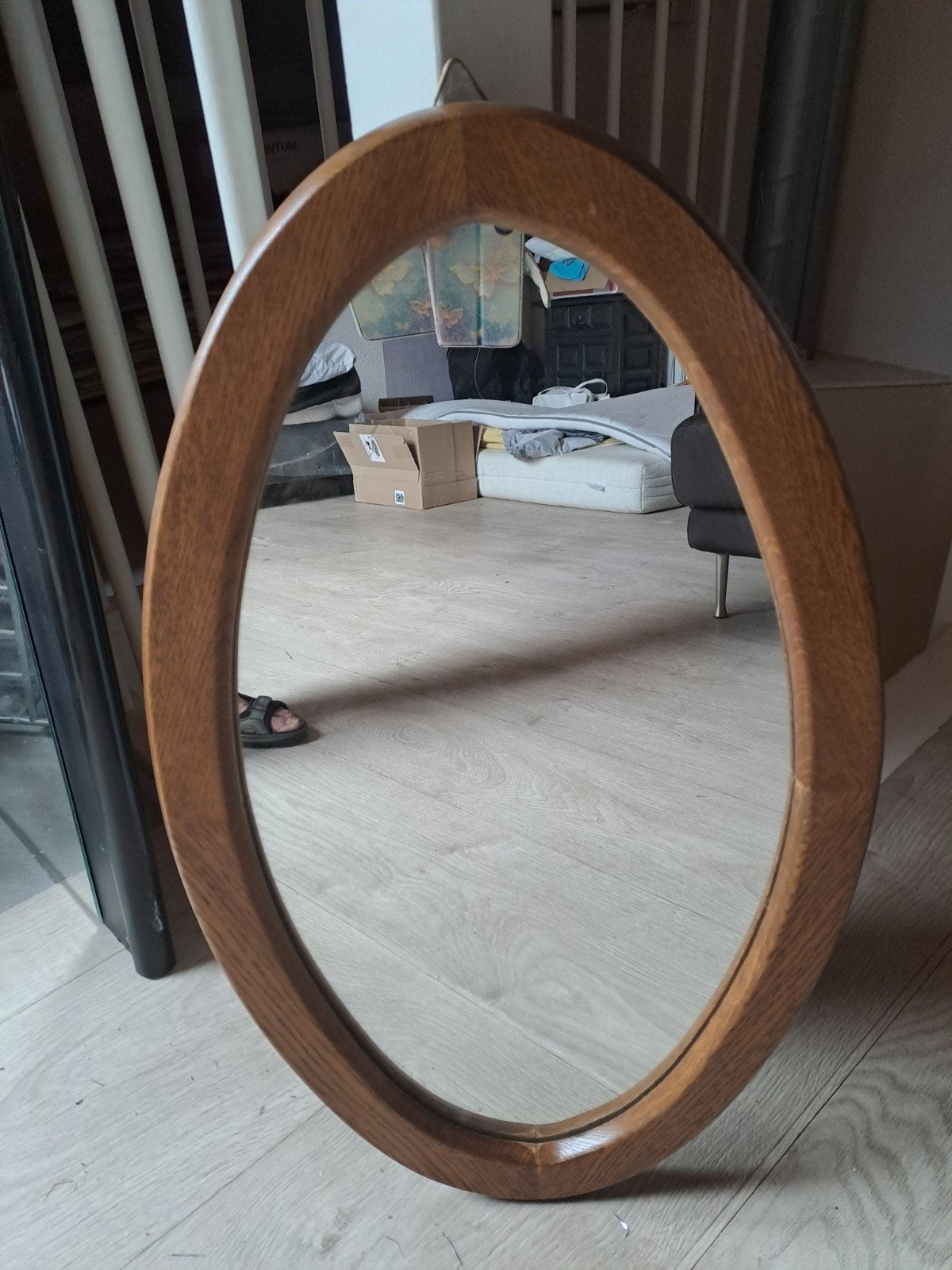 Ovale spiegel met houten lijst, Ophalen, Ovaal, 50 tot 100 cm, 100 tot 150 cm