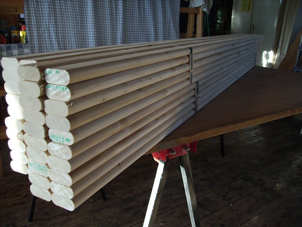 28 houten latten van 200 cm lang, Ophalen, Minder dan 25 mm, Overige typen, Nieuw