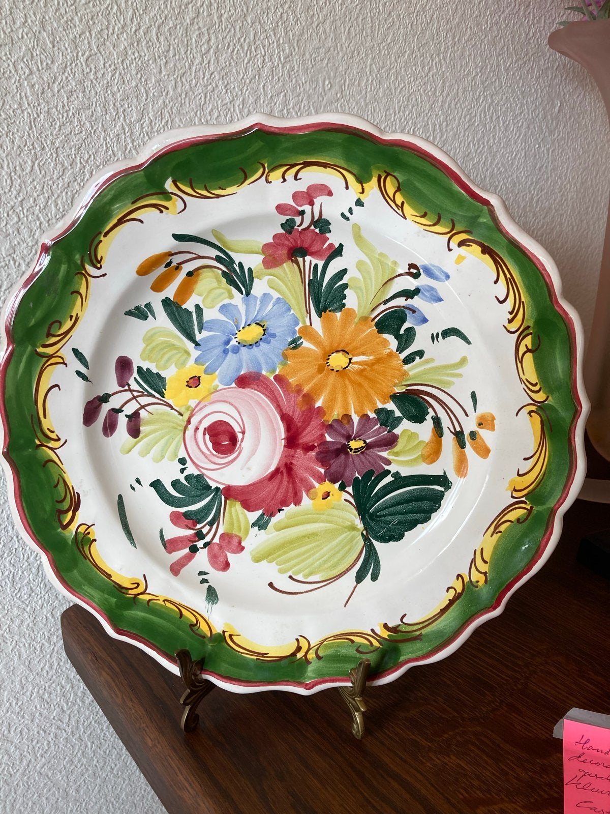 Castelli Majolica Wandbord met Geschulpte Rand - 30,5cm, Ophalen of Verzenden