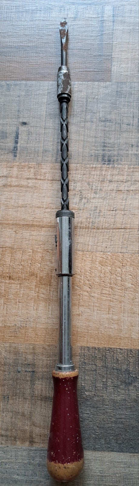 vintage pompschroevendraaier, Ophalen of Verzenden, Hout