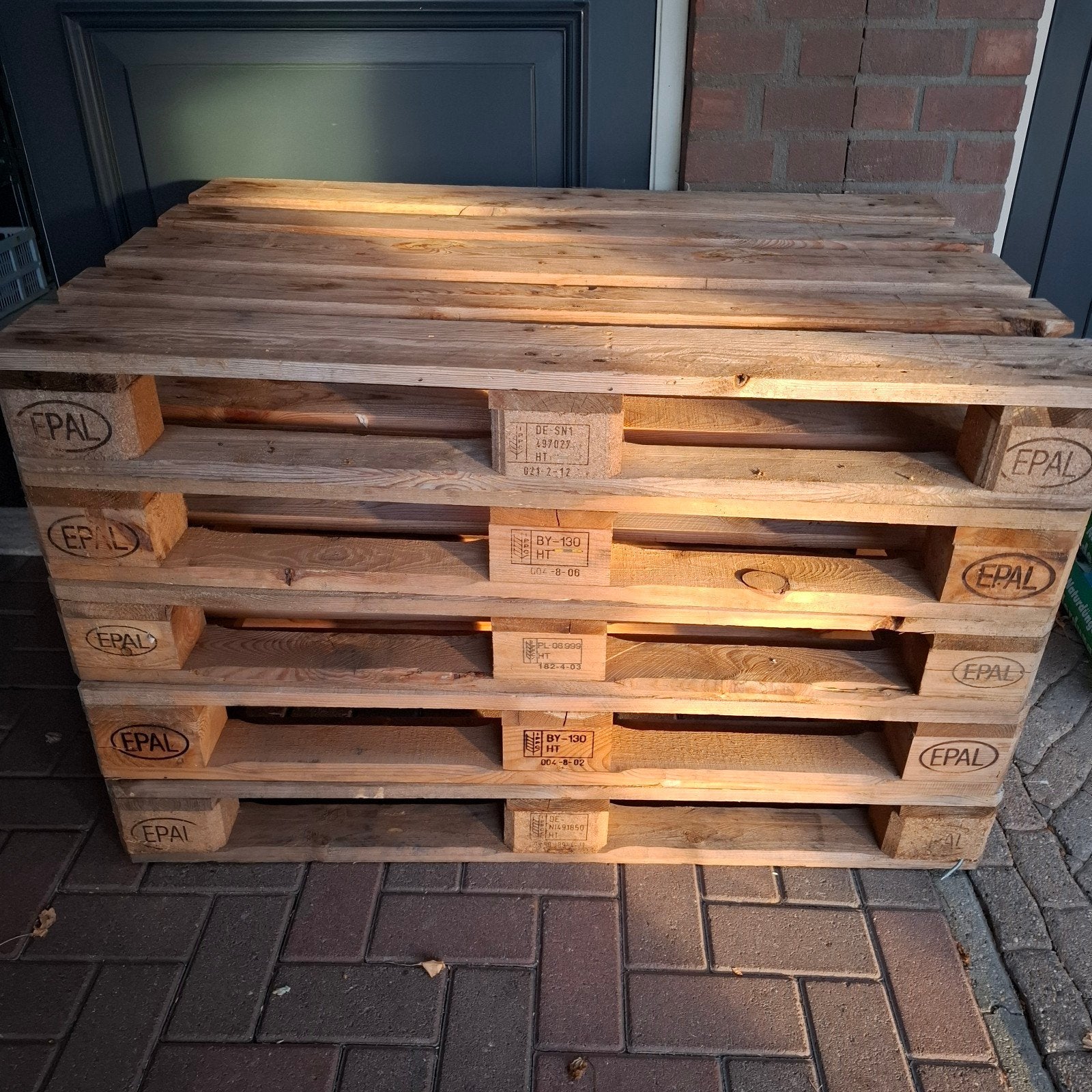 5 Euro pallets goede staat., Doe-het-zelf en Verbouw, Hout en Planken, Ophalen, Gebruikt, Pallet, Minder dan 200 cm