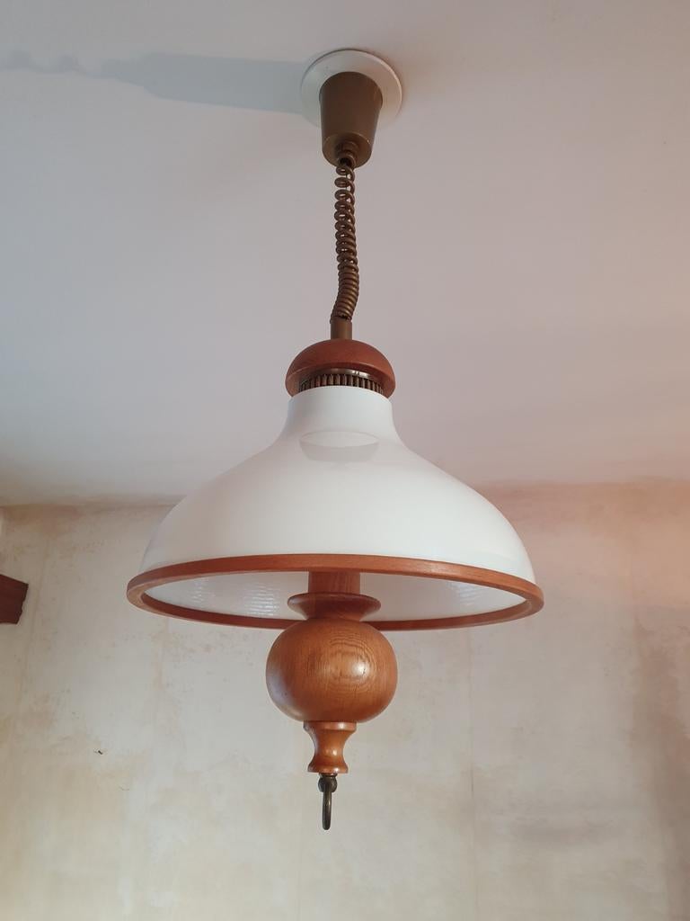 Vintage Steinhauer hanglamp en wandlamp (set of los), Ophalen of Verzenden, Gebruikt, Hout, Vintage, Retro