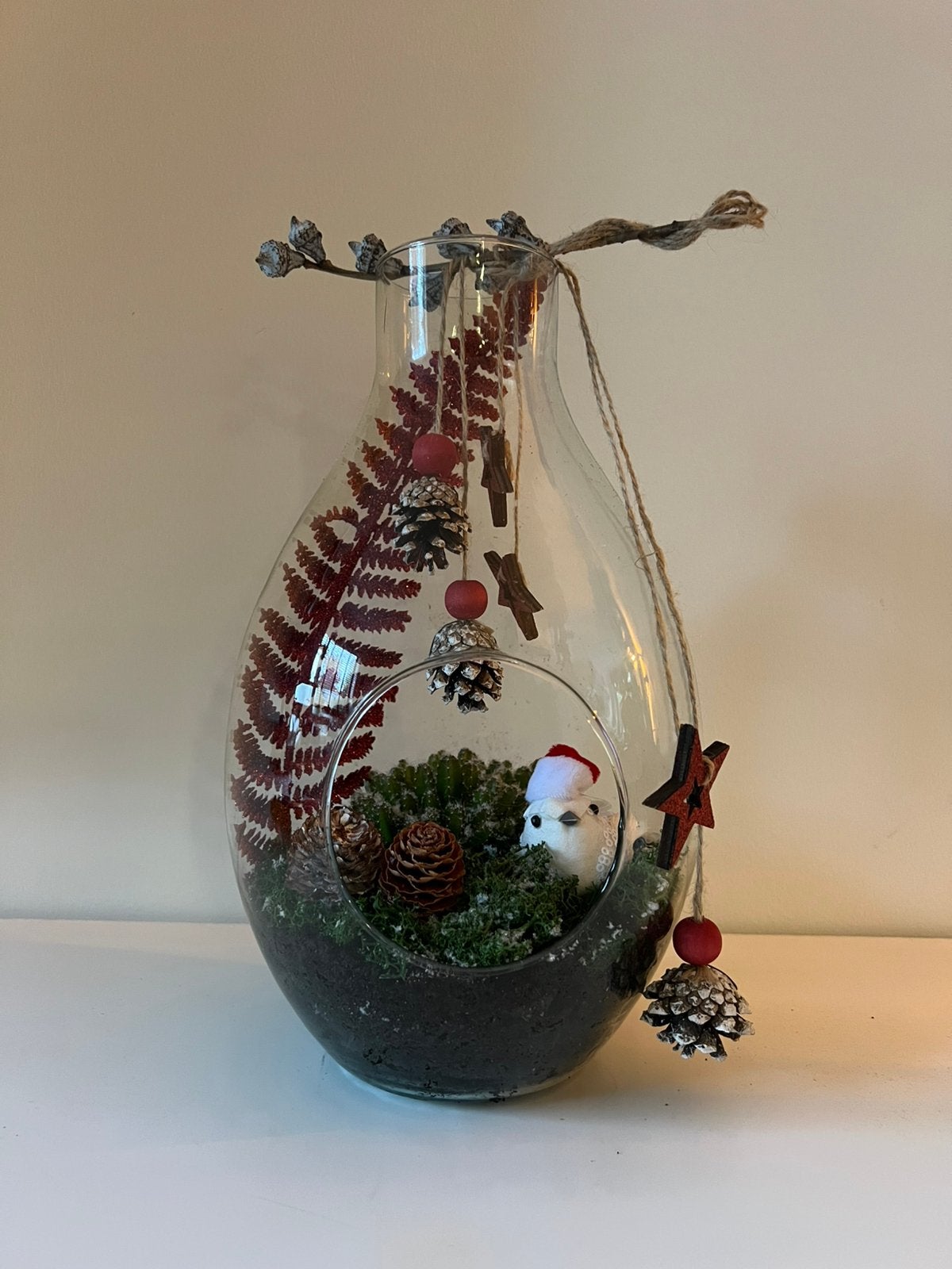 Opgemaakte terrarium vaas, Ophalen, Nieuw, Groen