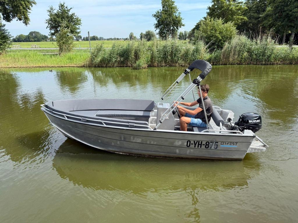 Qwest 450 R aluminium 15pk Suzuki met heel veel extra's, 10 tot 30 pk, Gebruikt, 5 m, Aluminium