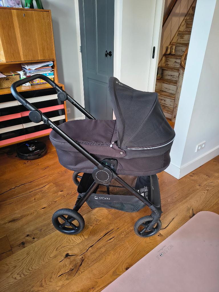 Stokke Beat kinderwagen + reiswieg, Zo goed als nieuw, Verstelbare duwstang, Ophalen, Kinderwagen