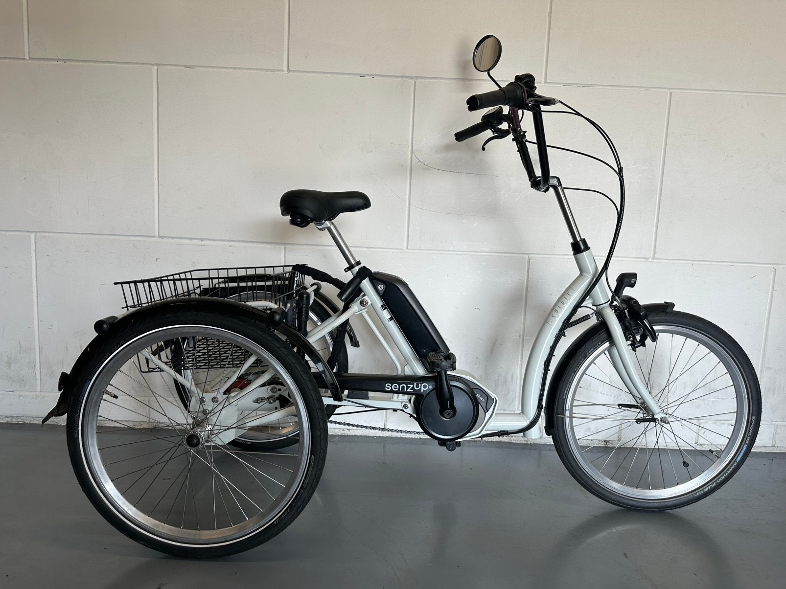 Senzup Spirit driewieler, Bosch middenmotor en 500Wh accu!, Ophalen of Verzenden, Zo goed als nieuw, Schijfrem