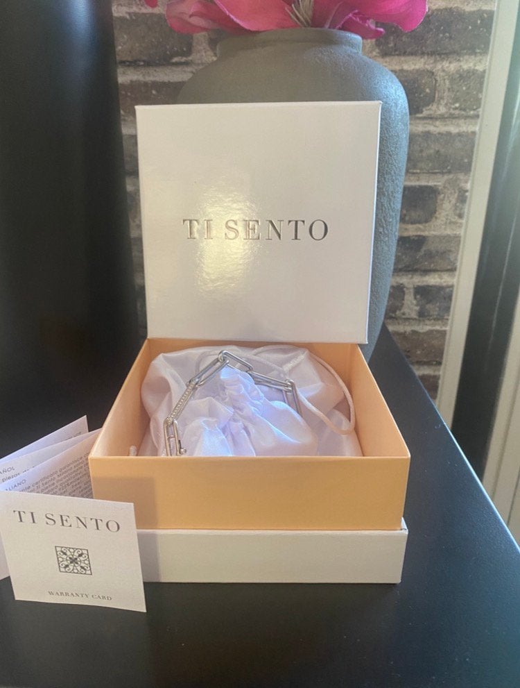 Ti Sento Milano Zilveren Ketting met Zirkonia, Met kristal, Nieuw, Ophalen of Verzenden, Zilver