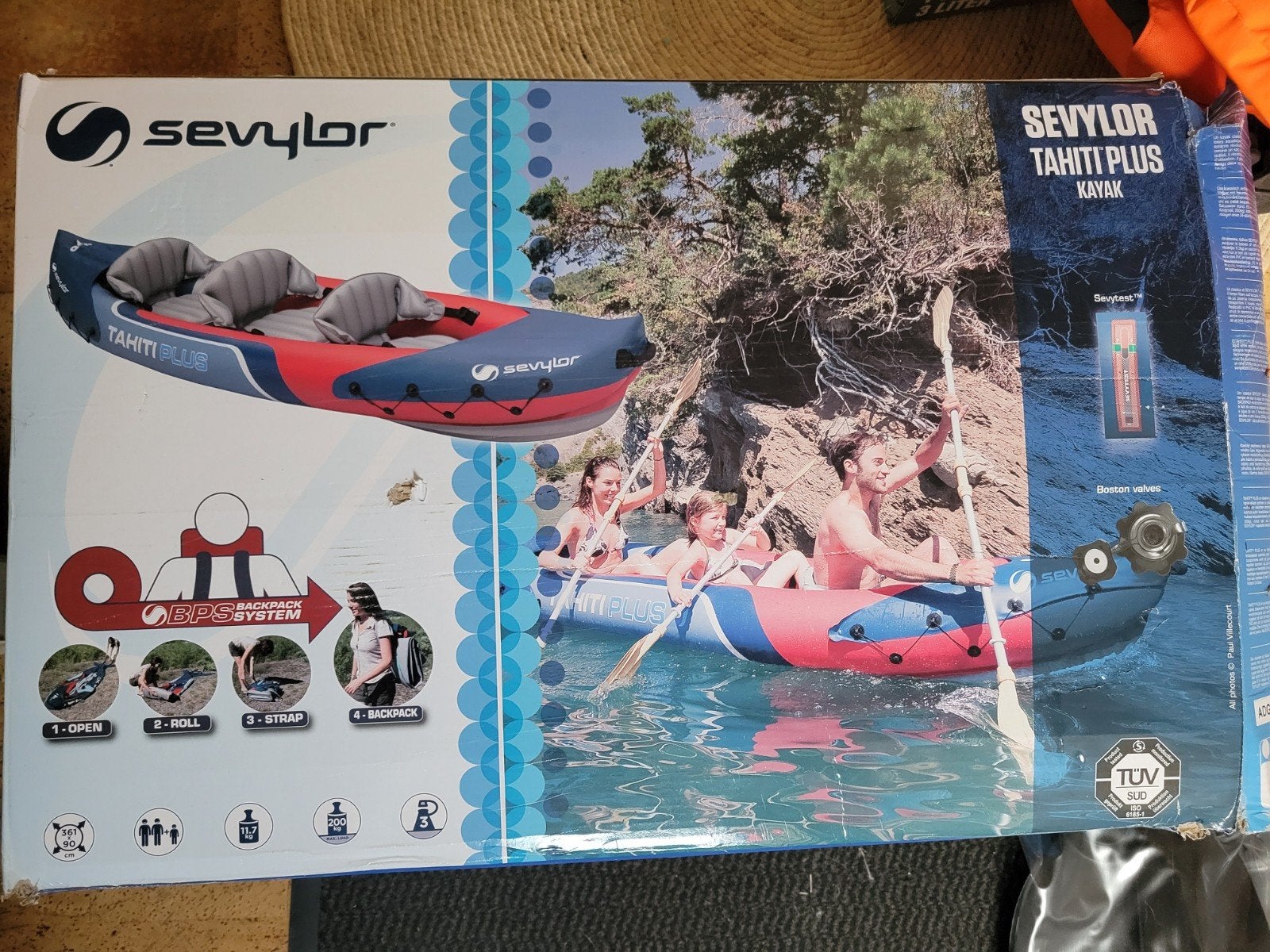 Sevylor Tahiti Plus Kajak set met pomp, 2 peddels en 2 zwemv, Watersport en Boten, Ophalen, Opblaasbaar, Nieuw, 3-persoons of meer