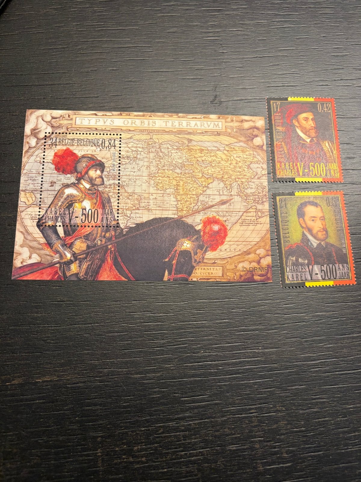 Belgische postzegels Karel V - 500 jaar, Postzegels en Munten, Met stempel, Staatshoofden, Ophalen of Verzenden, Gestempeld