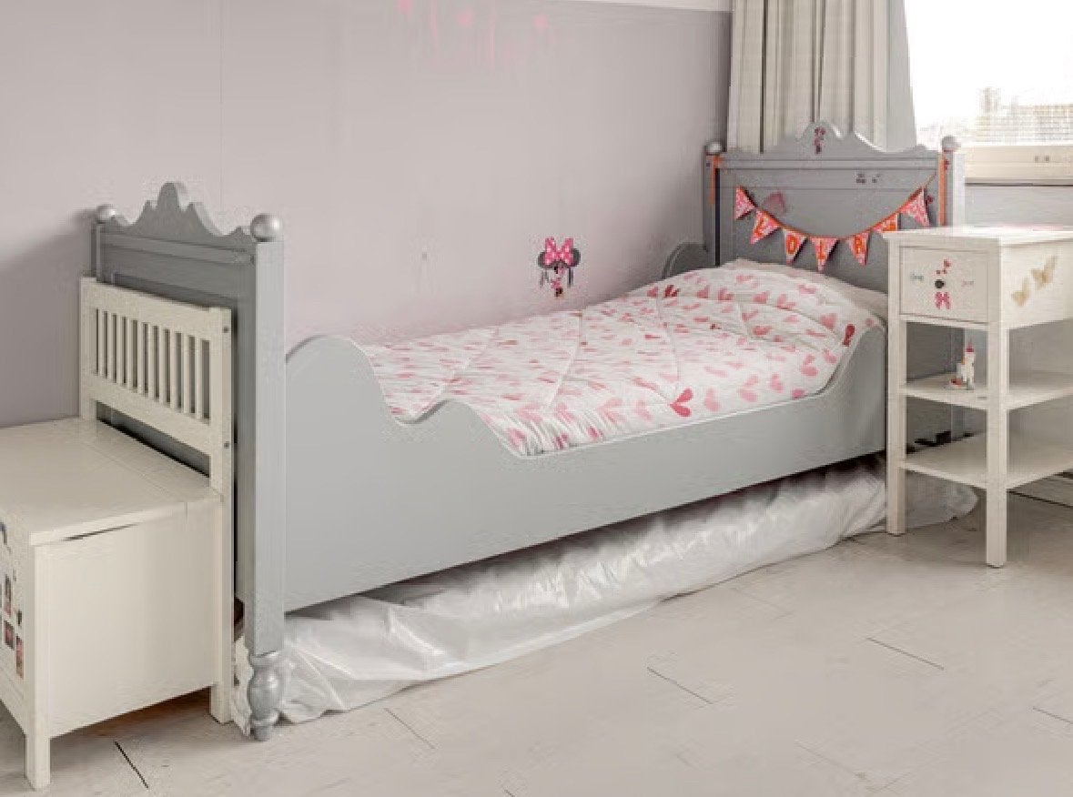 Bopita Belle Bed Zilver 90x200 cm, Kinderen en Baby's, Kinderkamer | Bedden, Ophalen, 85 tot 100 cm, Gebruikt, Matras
