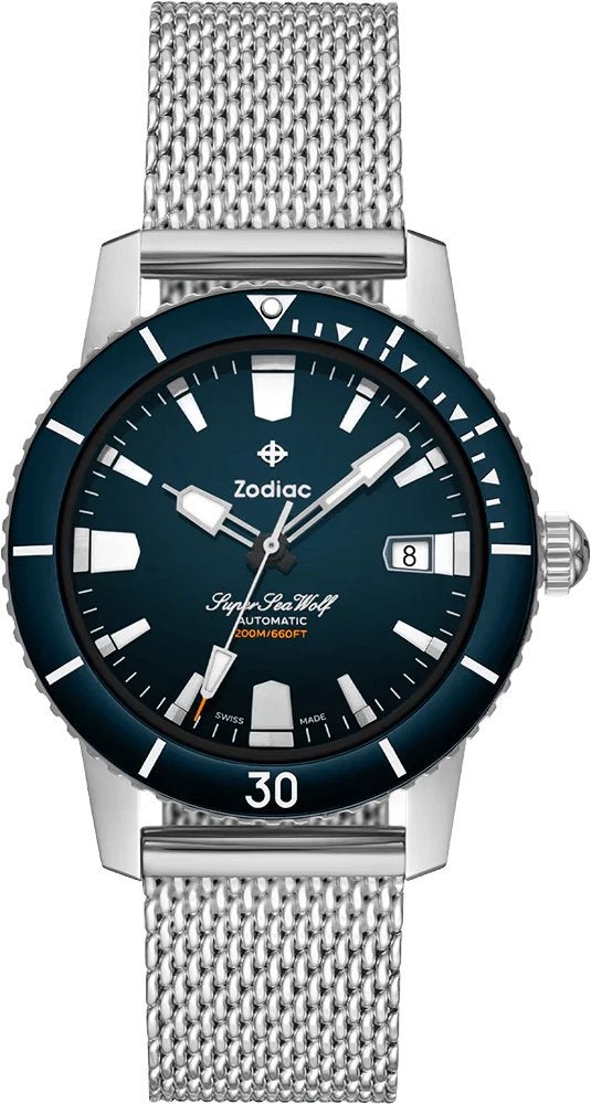 Zodiac Super Sea Wolf (ZO9320), Staal, Staal, Polshorloge, Nieuw