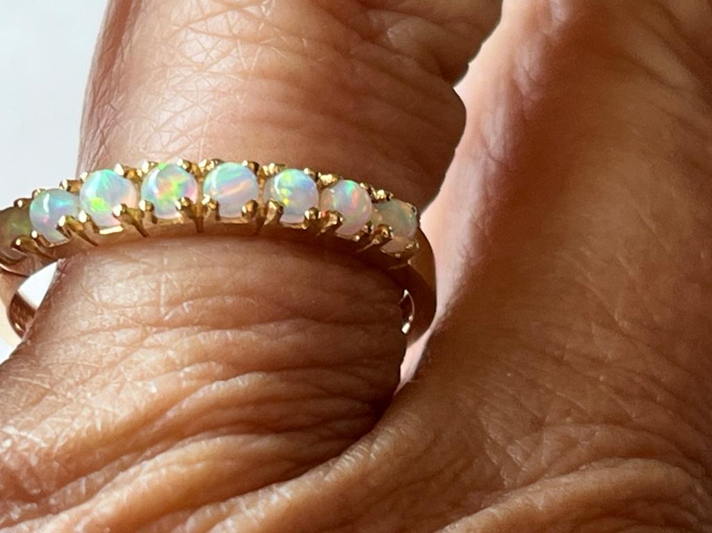 Gouden ring Opaal, Verzenden, Zo goed als nieuw, Goud, Dame