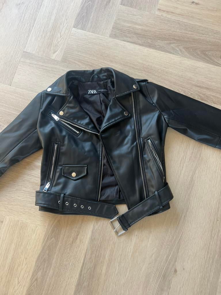 Leren jasje XS, Verzenden, Zo goed als nieuw, Maat 34 (XS) of kleiner, Zwart