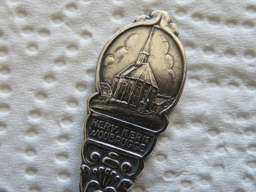 Zwaar Verzilverd Sola Lepeltje Ned. Herv. Kerk Woubrugge, Verzamelen, Overige materialen, Gebruikt, Verzenden, Verzilverd