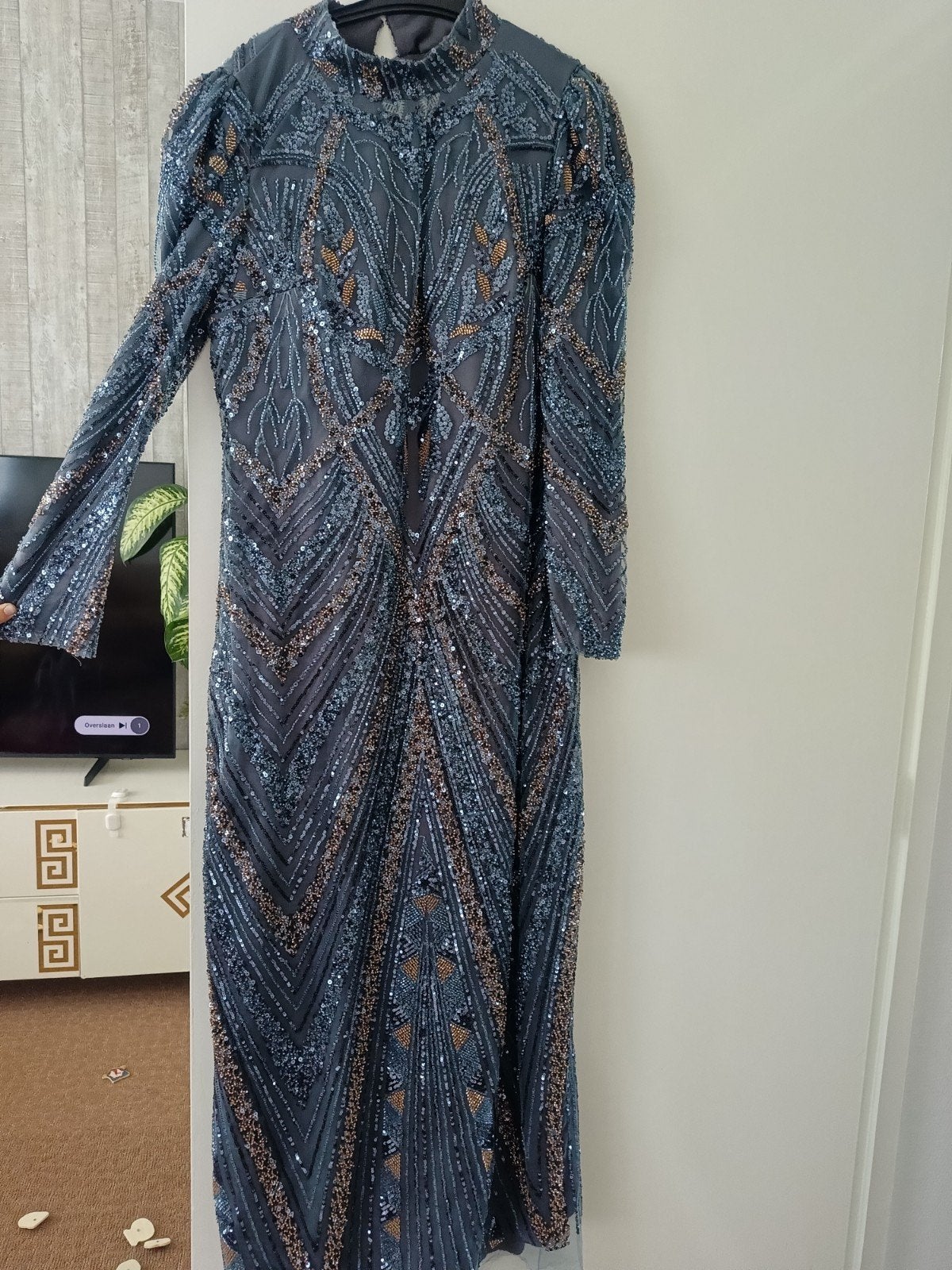 Gala jurk, Galajurk, Blauw, Maat 42/44 (L), Ophalen of Verzenden