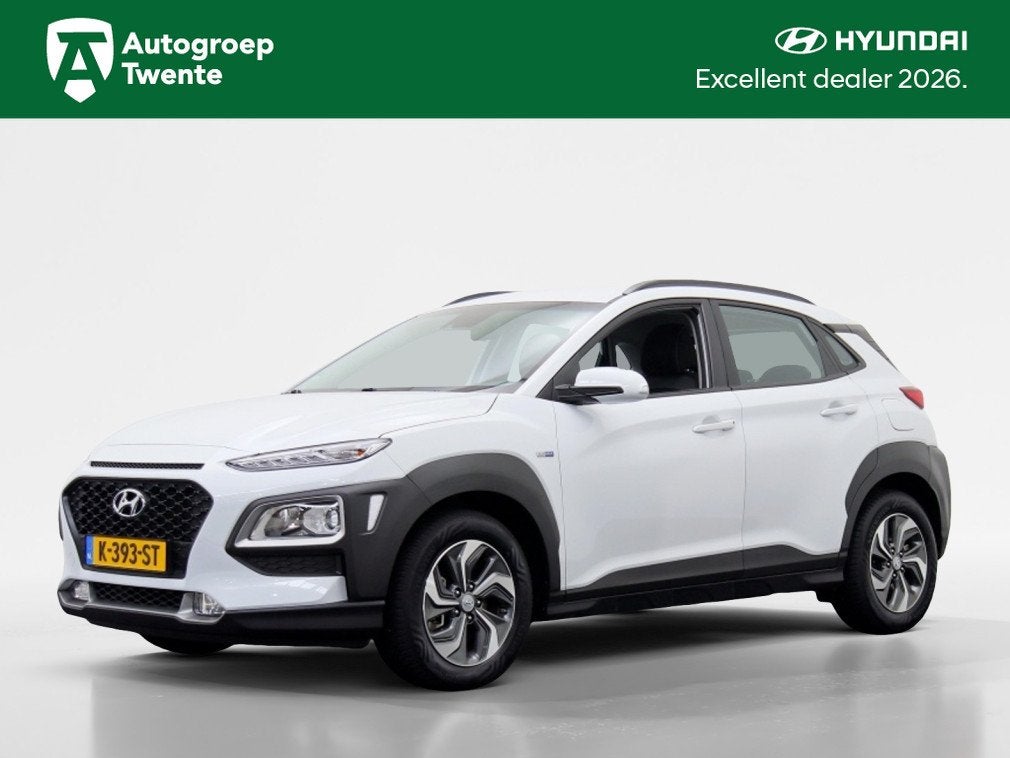 Hyundai KONA 1.6 GDI HEV Comfort | Carplay - Android Auto |, Stof, Gebruikt, Wit, 26 km/l