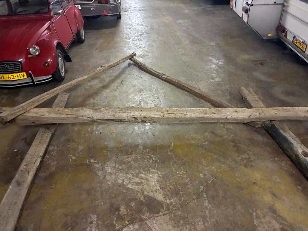 Te koop eiken jukspante, Tuin en Terras, Palen, Balken en Planken, Ophalen of Verzenden, Zo goed als nieuw, 250 cm of meer, Balken