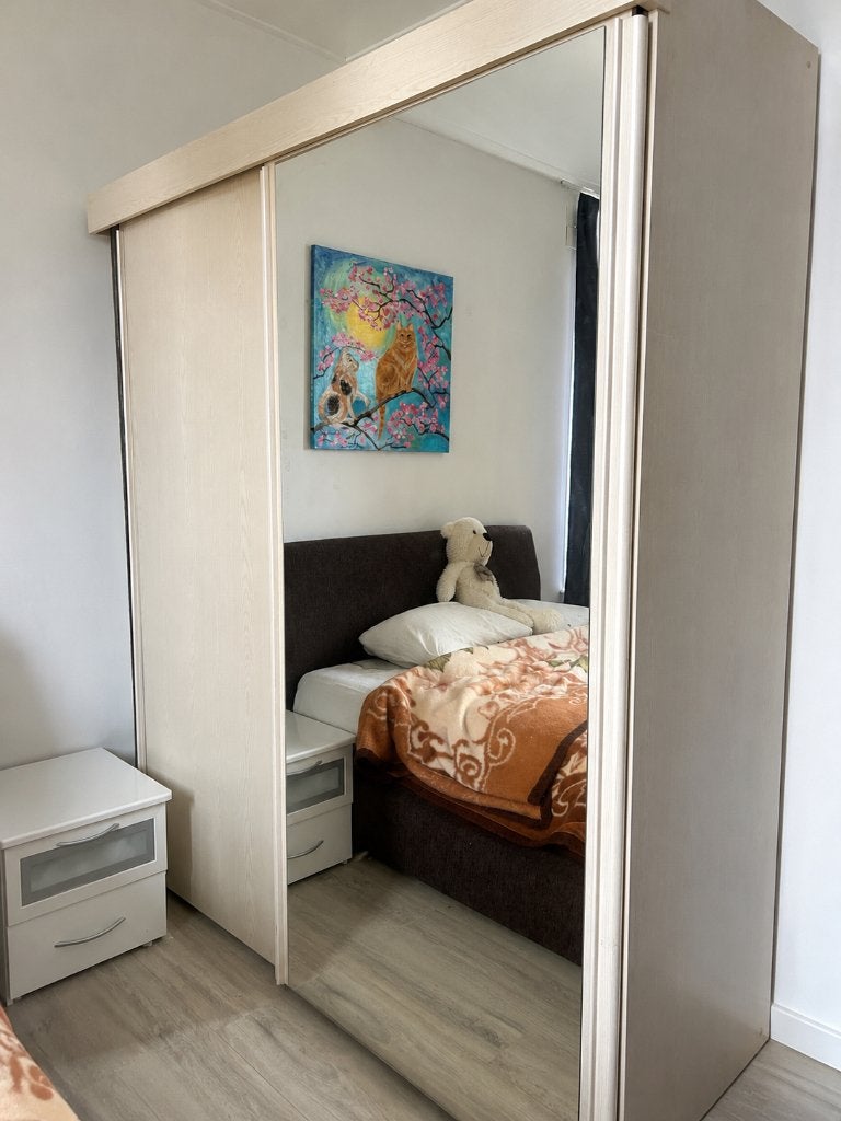 Schuifdeurkast met spiegel- al gedemonteerd, Ophalen, Met deur(en), 200 cm of meer, Zo goed als nieuw