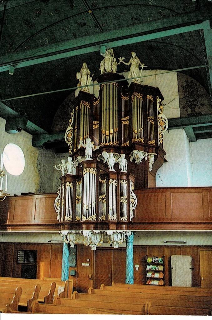 Oldeboorn, interieur Kerk, Verzamelen, Ophalen of Verzenden, Ongelopen, Friesland