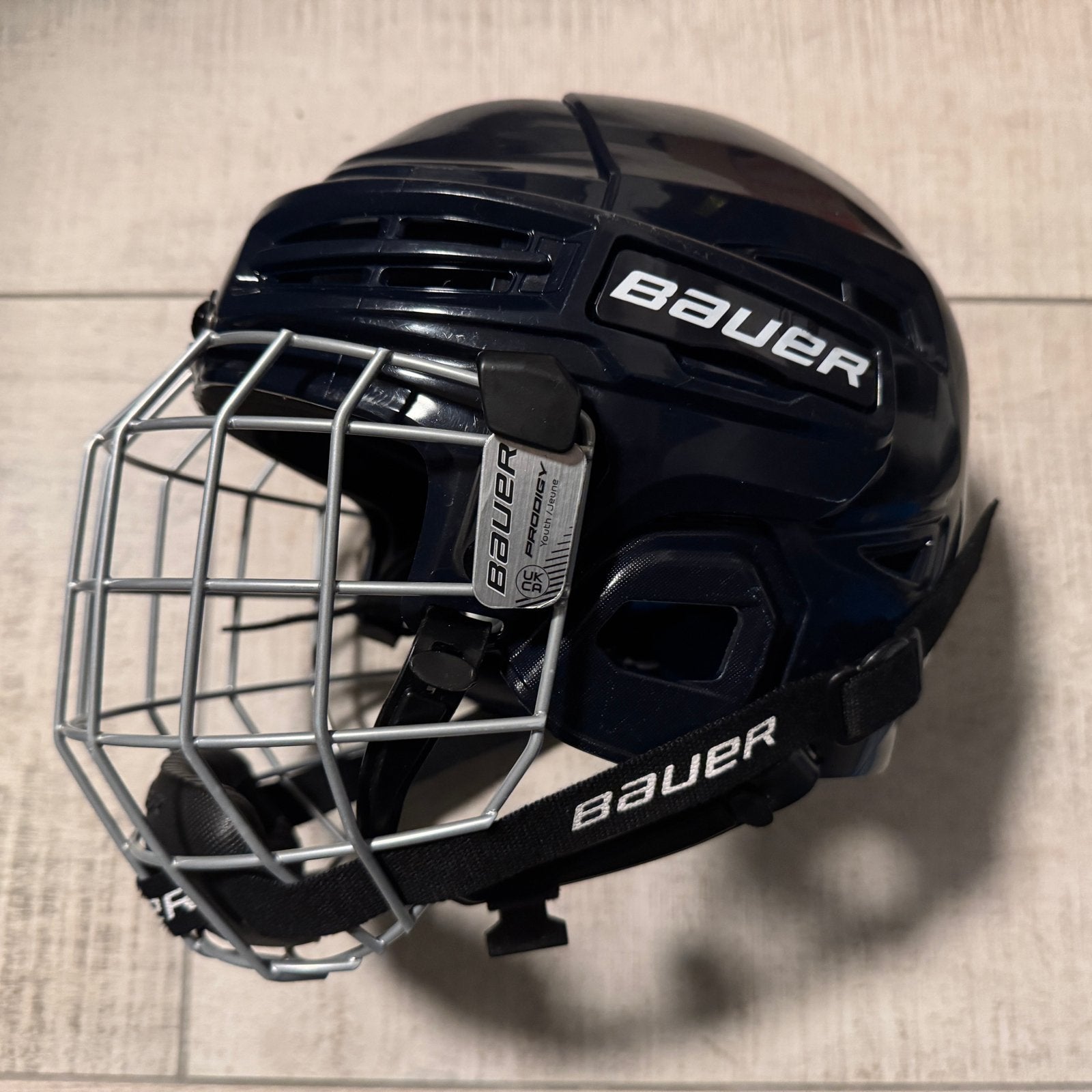 BAUER Prodigy IJshockey Helm Combo (navy) YTH 48-53,5 cm, Sport en Fitness, Ophalen of Verzenden, Gebruikt, Bescherming