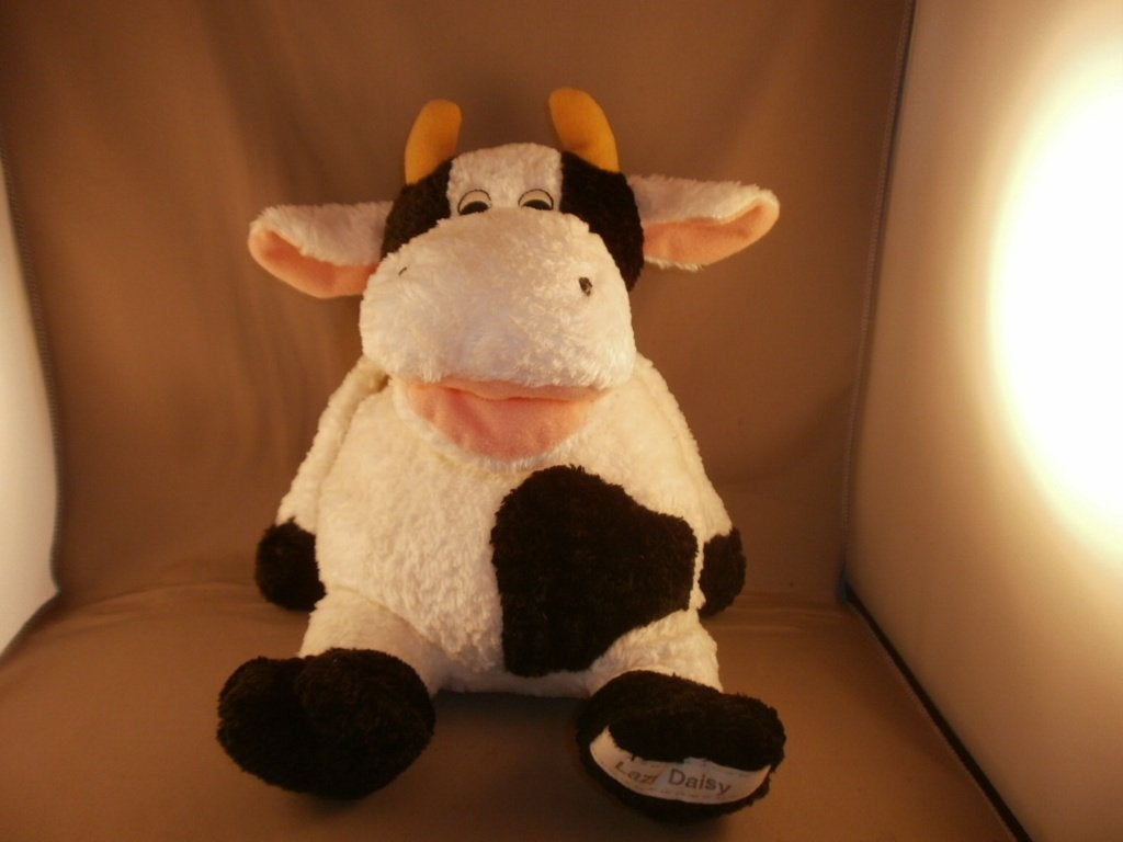 Anna club plush koe lazy Daisy zwart wit roze oren mond 34cm, Korrelvulling, Nieuw, Ophalen of Verzenden, Middelgroot (20 tot 80 cm)