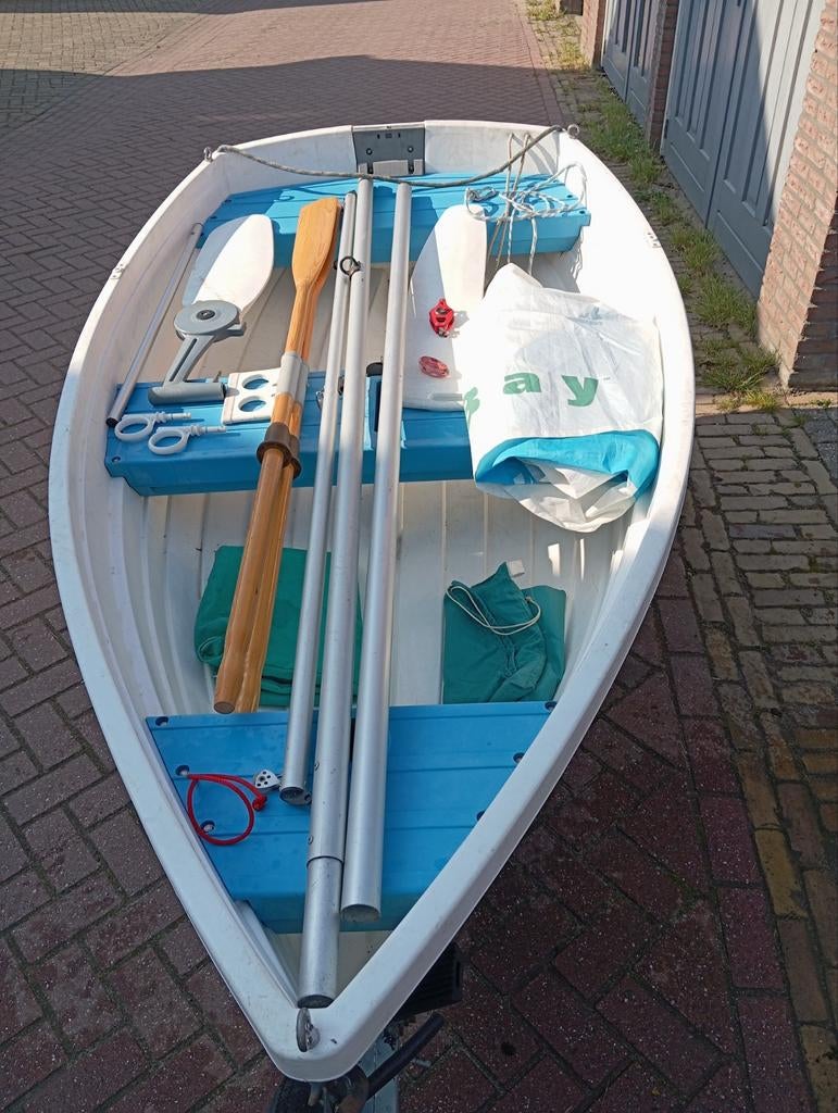 All in one roeiboot, zeilboot en bijboot inclusief trailer, Watersport en Boten, Ophalen, Gebruikt, Complete set, Met draagtas