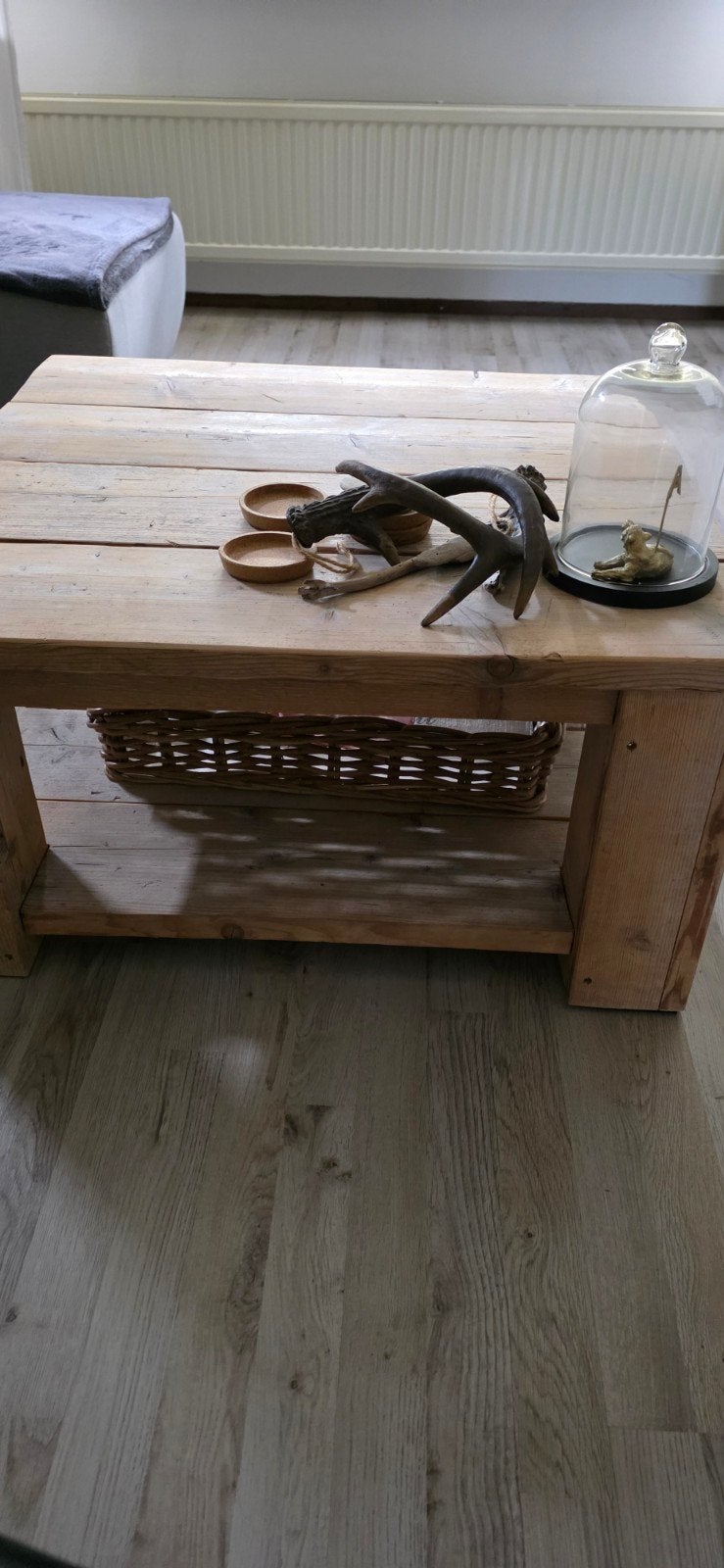 Steiger houten salontafel, Ophalen, Zo goed als nieuw, 50 tot 100 cm, 75 tot 100 cm